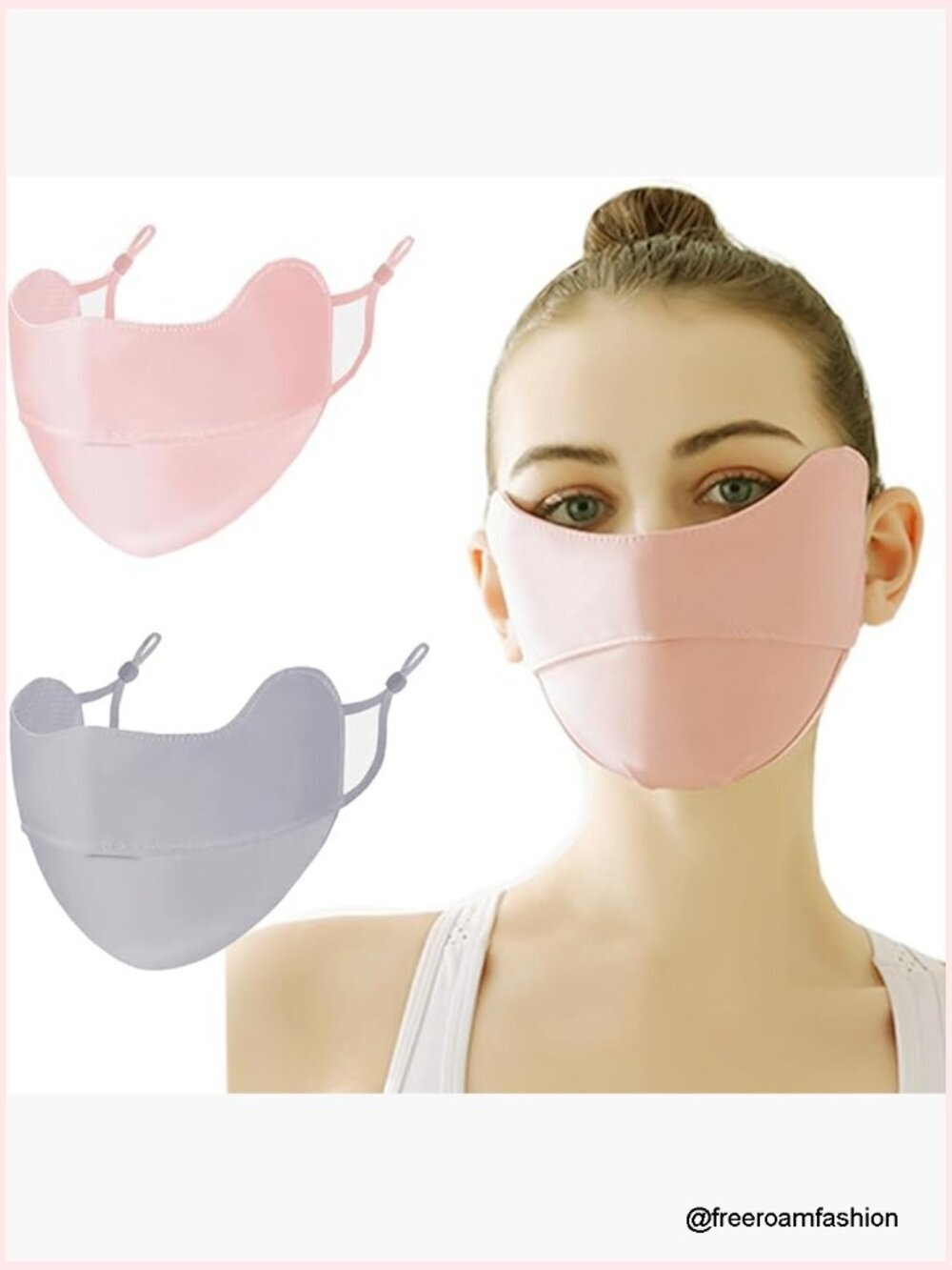 UV Sun Protection Face Mask UPF 50+ Ice Silk Cooling Breathable Reusable